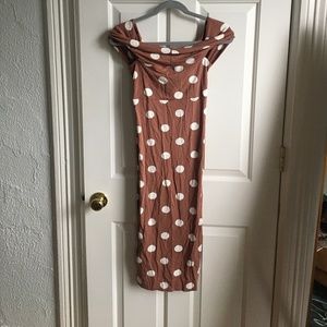 ASOS Dusty Rose Off the Shoulder Dress
